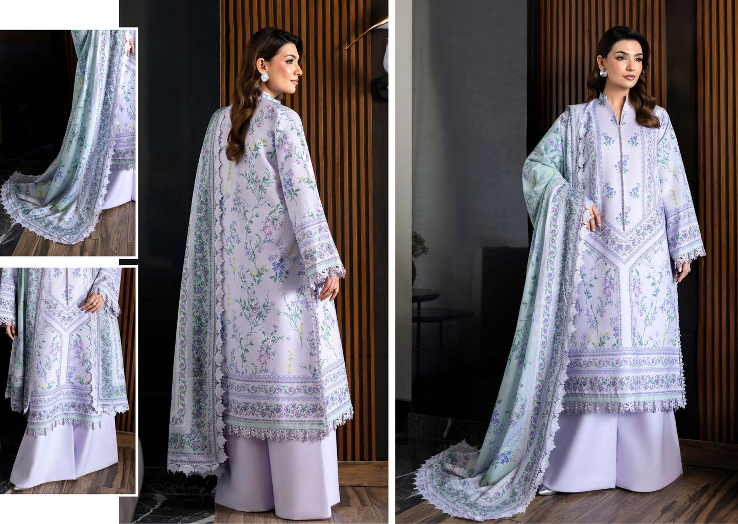 Naqsh Midnight Meadow Summer '26 – Premium Lavender Floral 3 Piece Lawn Suit | PRE ORDER