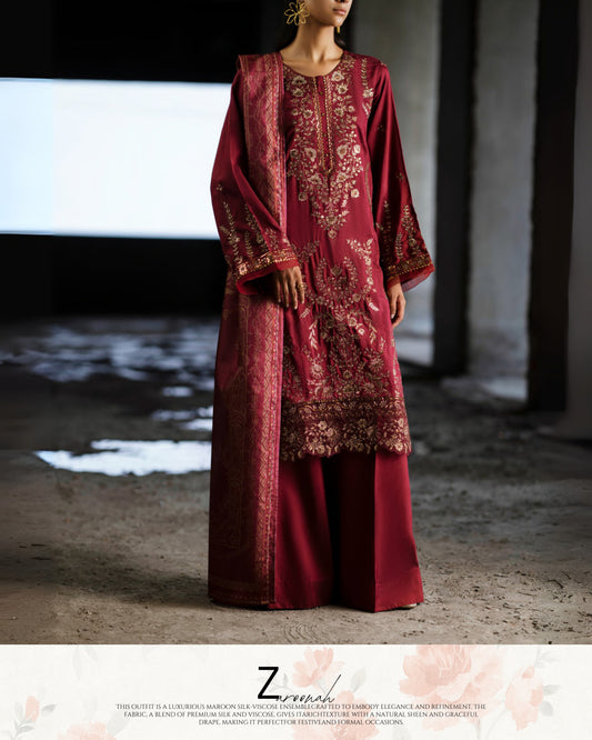 CASUALLITE SHAM PREMIUM VISCOSE LUXURY EMBROIDERED 3PC READYMADE CSP201