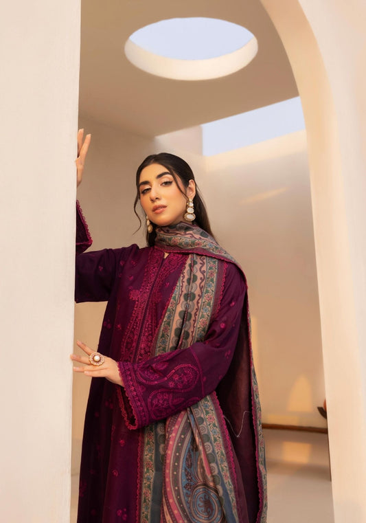 EMBER DHANAK EMBROIDERED 3PC READYMADE. 202501