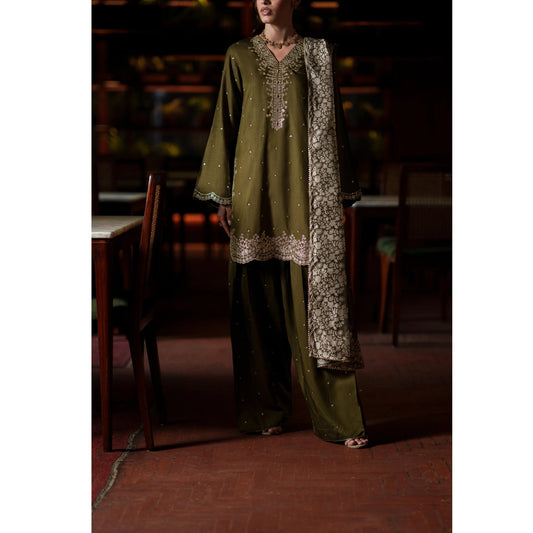 EALA Festive Embroidered Viscose Dress with Printed Silk Dupatta | Women’s Festive Wear Pakistani Designer Outfit by Casuallite